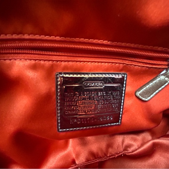 Used Coach Poppy Signature Sateen Metallic Pushlock Satchel - light khaki - Picture 11 of 14